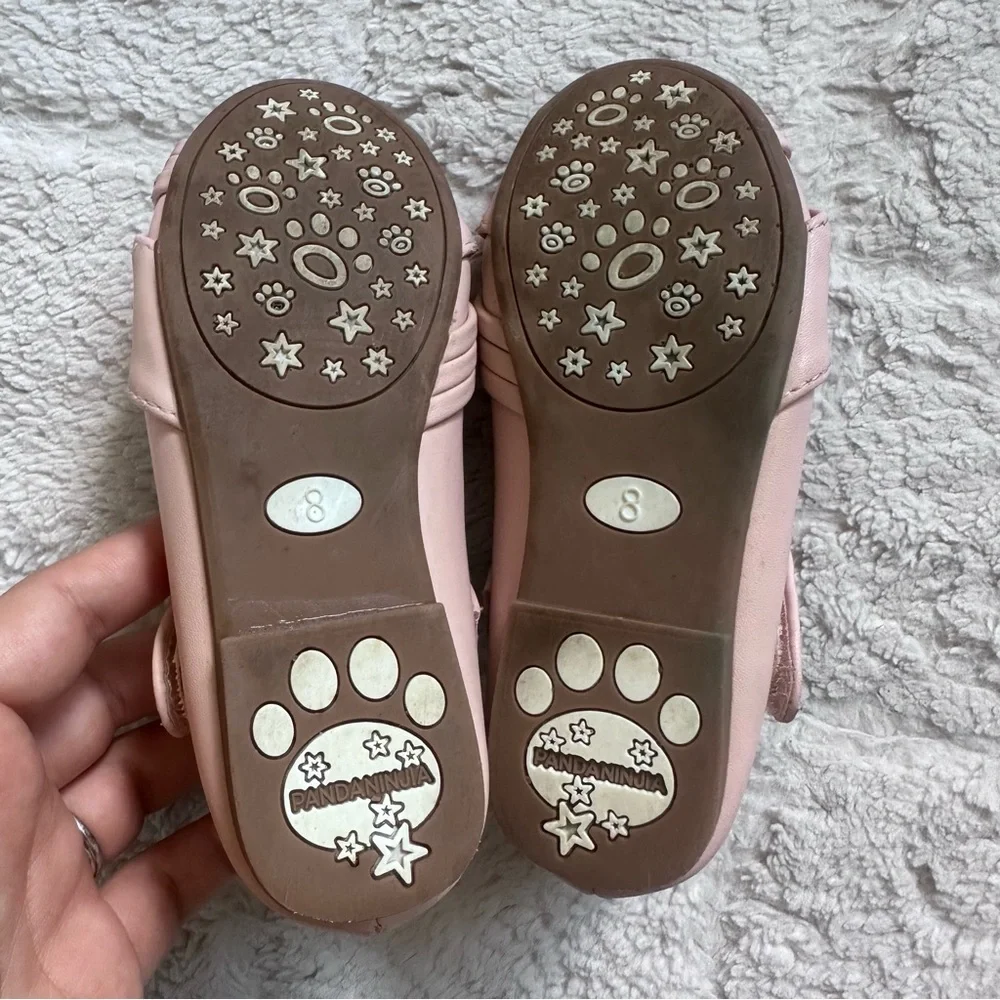 PandaNinjia | Pink Twist Toe Velcro Strap Dress Shoes | Size 8